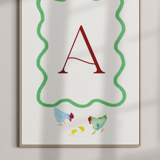 Baby Initials Personalised Giclée Fine Art Print