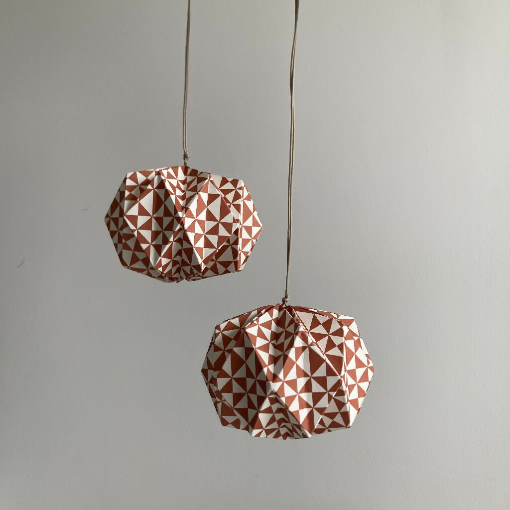 Christmas Paper Baubles in Burnt Sienna x 2