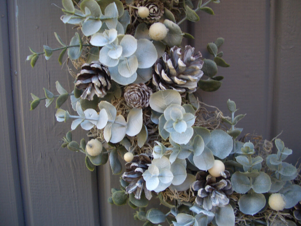 Eucalyptus and Frosted Snowberry Wreath