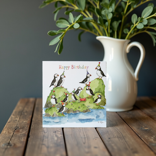 Puffin Party Greetings Card