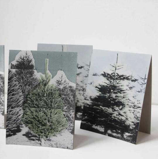 Hand Printed Christmas Tree Cards
