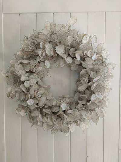 Handmade Dried Lunaria Wreath | Honesty Flower