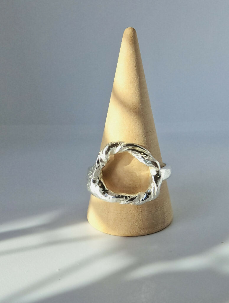 Silver Organic Circle Ring