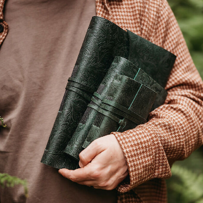 Botanical Evergreen Leather Journals