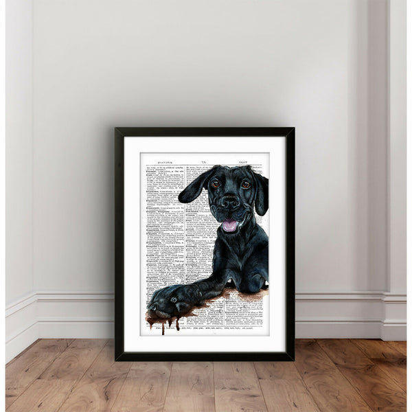 The Labrador - Excavator - Mounted Print