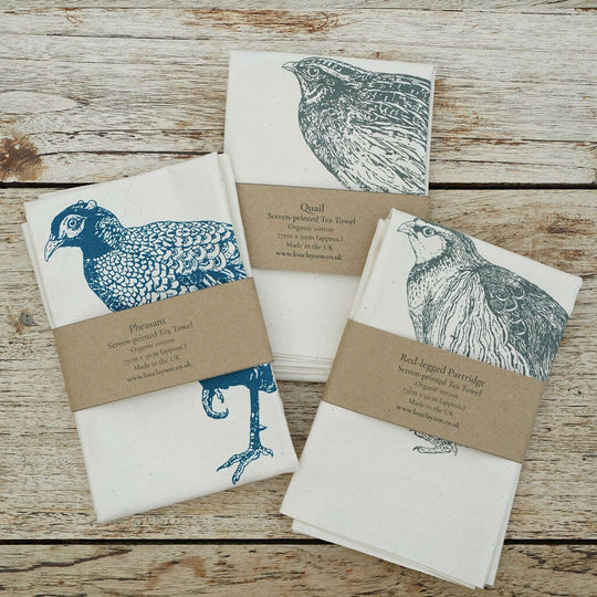 Organic Cotton Tea Towels (Set of 3) - Game Birds