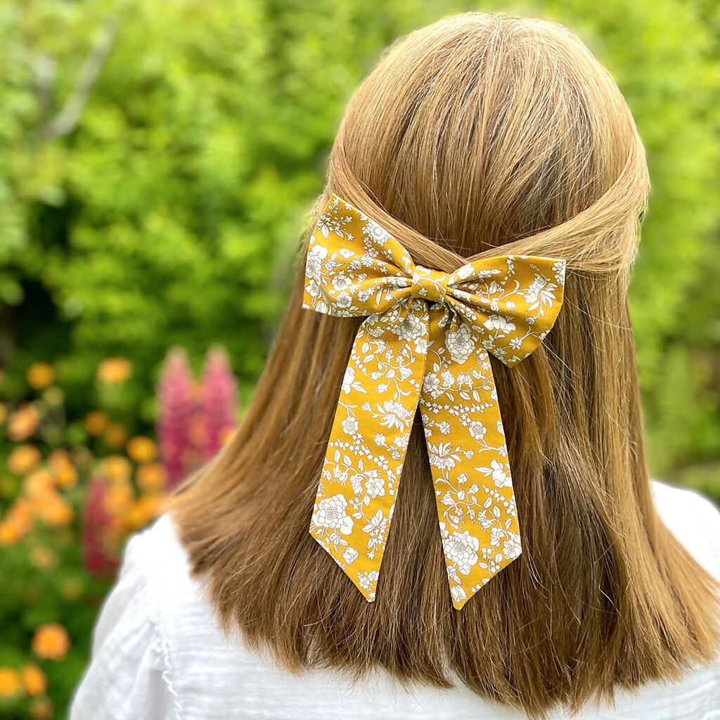 Liberty Summer Blooms B Large Bow Hair Clip 2