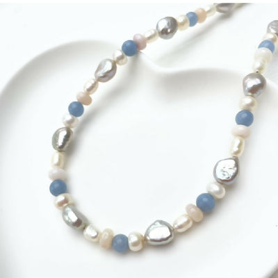 Mixed Gemstone & Freshwater Pearl Necklace