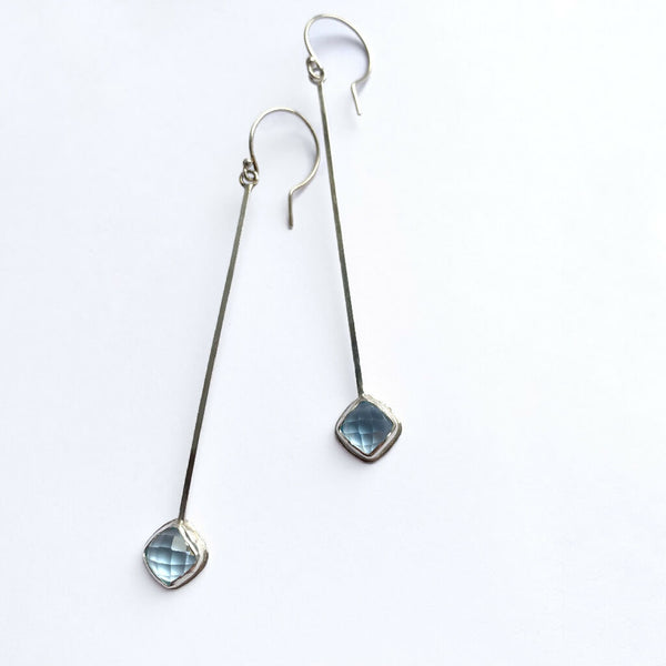 Sky blue topaz drop earrings