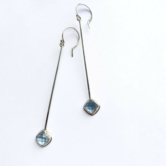 Sky blue topaz drop earrings