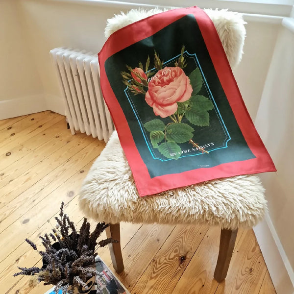Rose Print Cotton Tea Towel