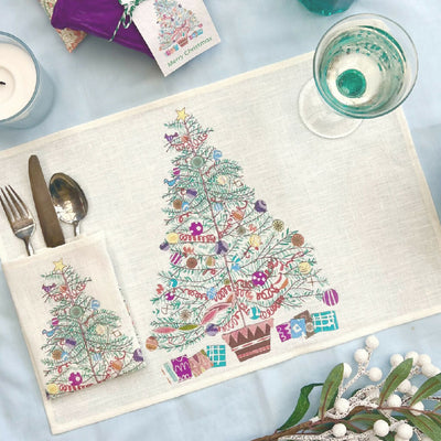 Christmas Tree Linen Placemats