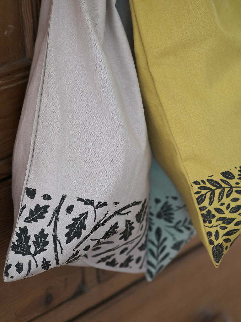 Printed Linen Bread Bag