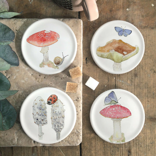Mushroom Bone China Coasters