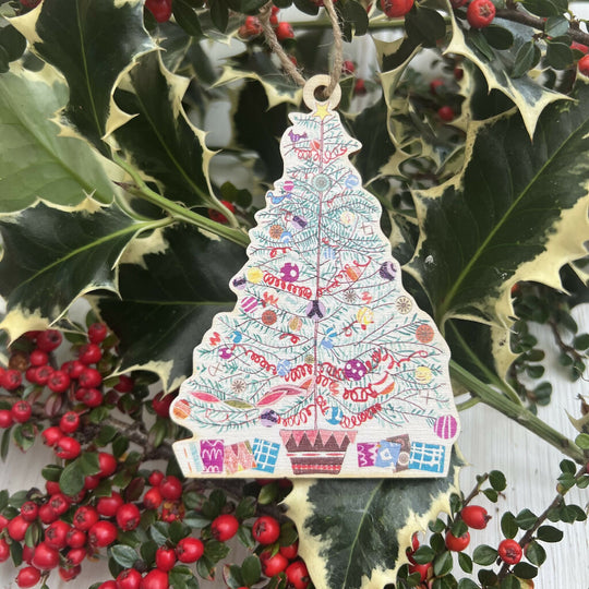 'Oh Christmas Tree' Wooden Christmas Tree Decoration