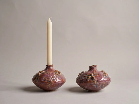 Acorn Ceramic Candle Stick Holders