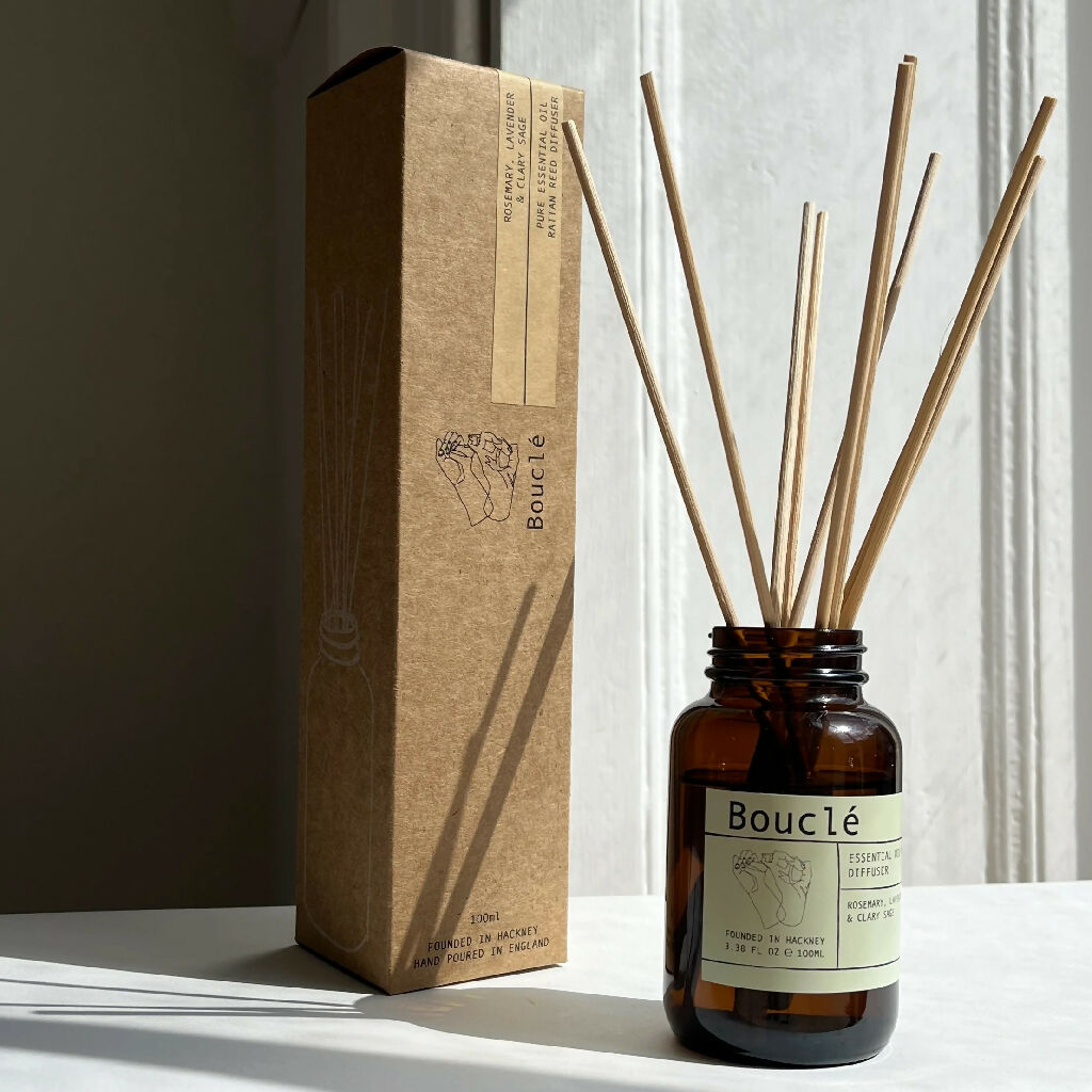 Bouclé Rosemary, Lavender & Clary Sage Rattan Reed Diffuser