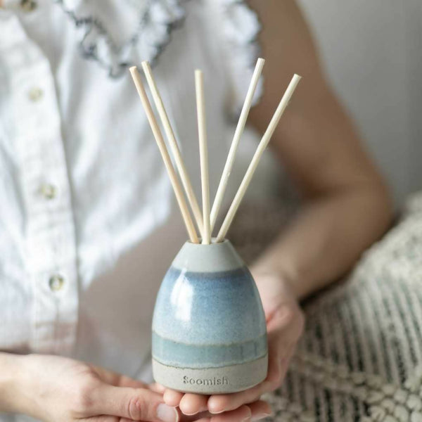 Hand thrown Ceramic Reed Diffuser - Blue Sky
