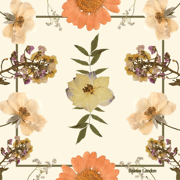 Warm cream pure silk scarf, 74cm square