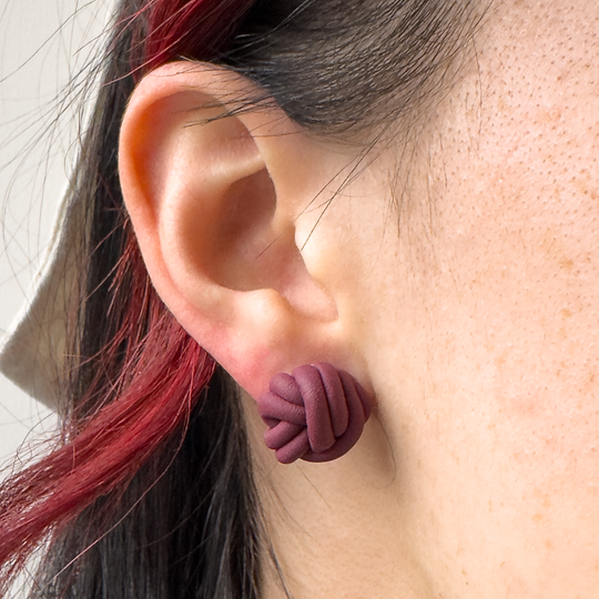 Love Knots | Burgundy | Stud Earrings
