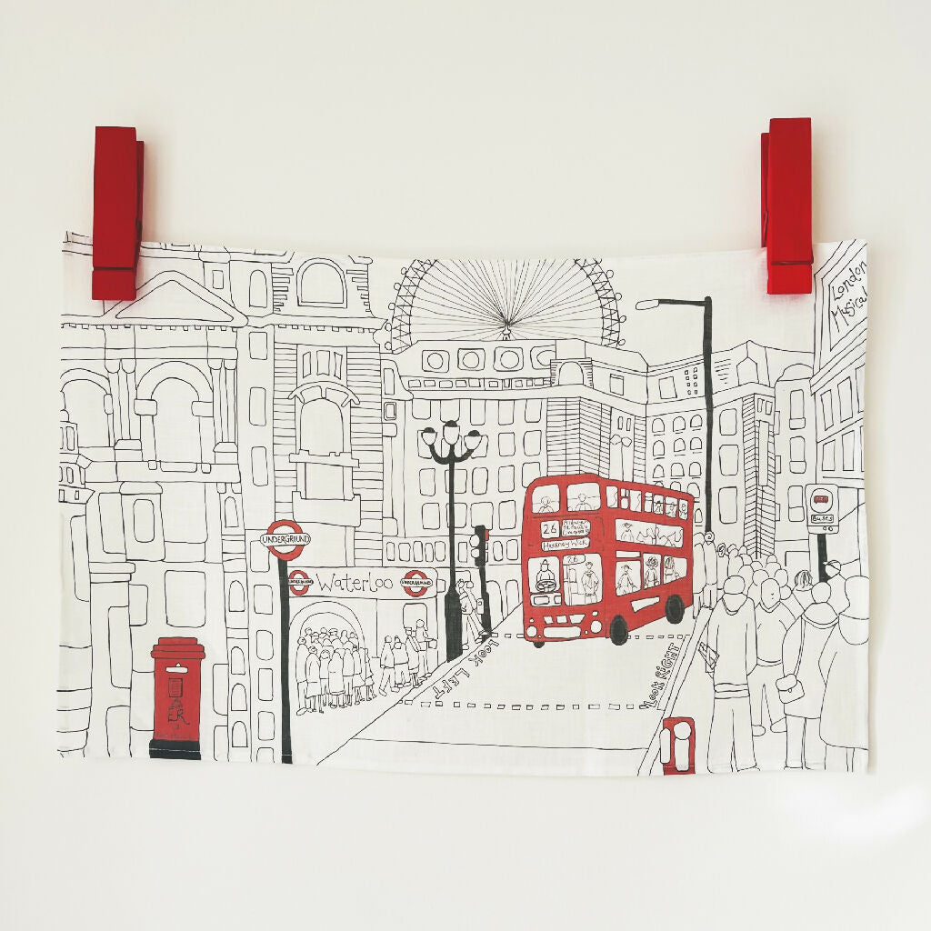 London Waterloo Linen Tea Towel