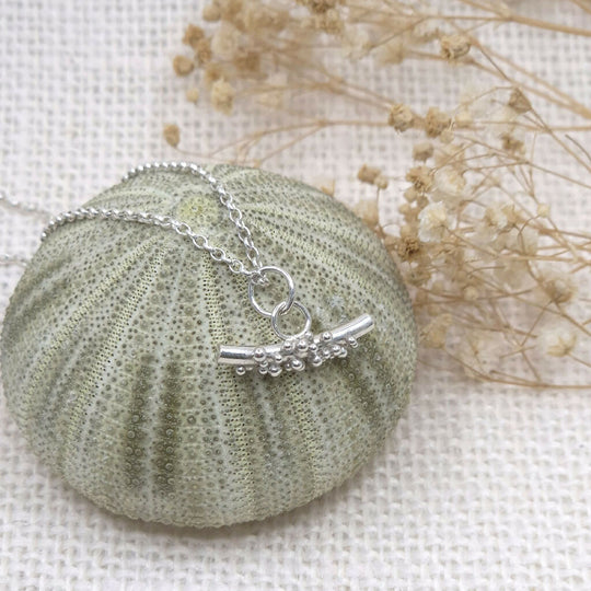 Silver Seafoam T-Bar Necklace - Coastal Inspired