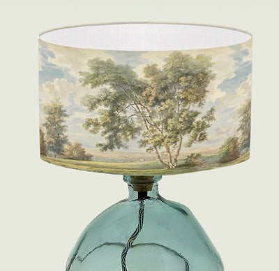 watercolor landscape painting lampshade period print table lampshade fine art