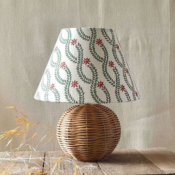 Jennet Organic Cotton Conical Lampshade in Red