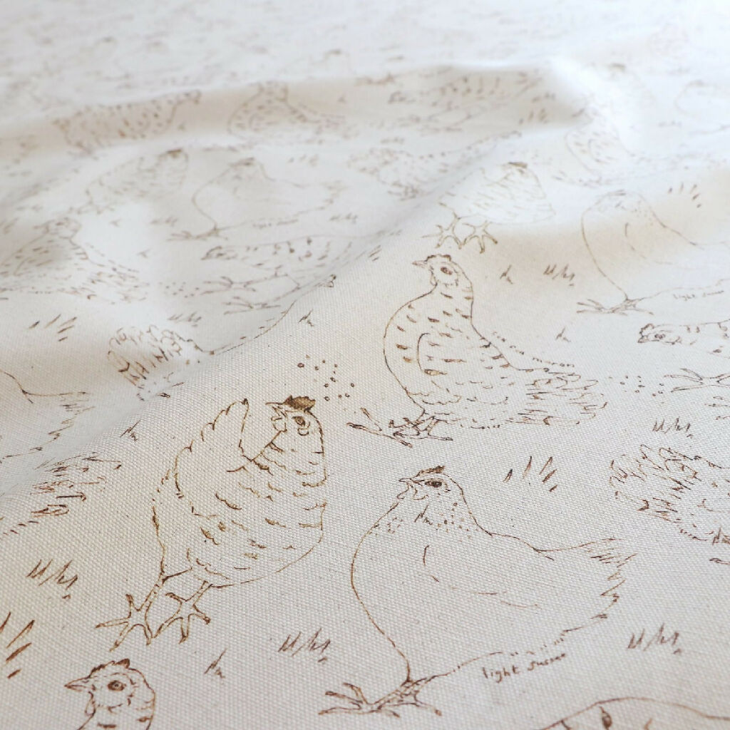 Natural Organic Linear Hen Soft Furnishing Fabric