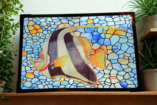 Vintage Fish Stained Glass Effect Panel