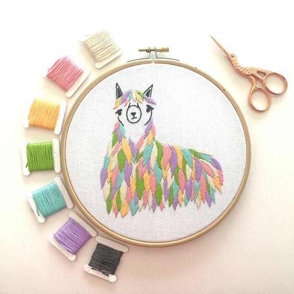 Llama Embroidery Kit
