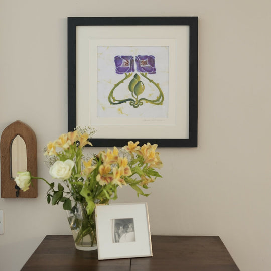 Violets Hand Dyed Batik Painting