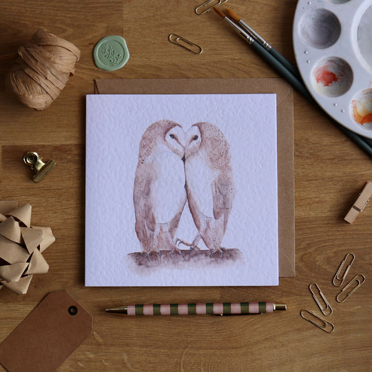 Barn Owls Greeting Card