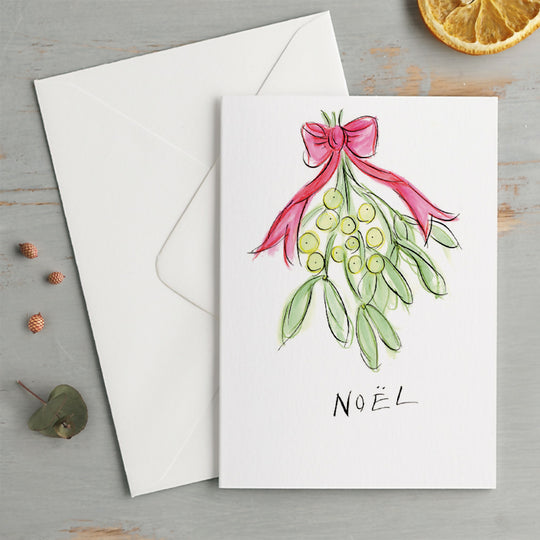 'Noel' Mistletoe Christmas Greeting Card