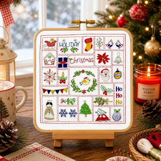 Christmas Embroidered Advent Calendar Hand Embroidery Kit