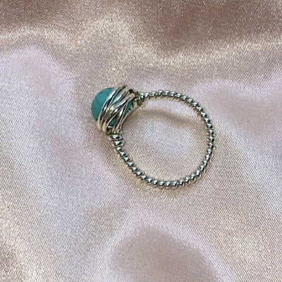 Turquoise Wire Wrapped Solid Silver Ring