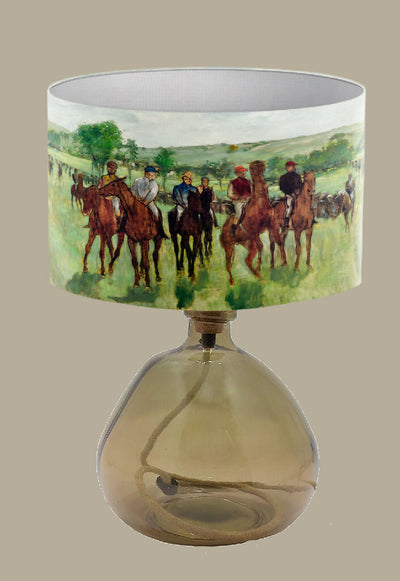 Handmade lampshade horse race lampshade horse and jockey race day painting lampshade table lamp floor standard lightshade