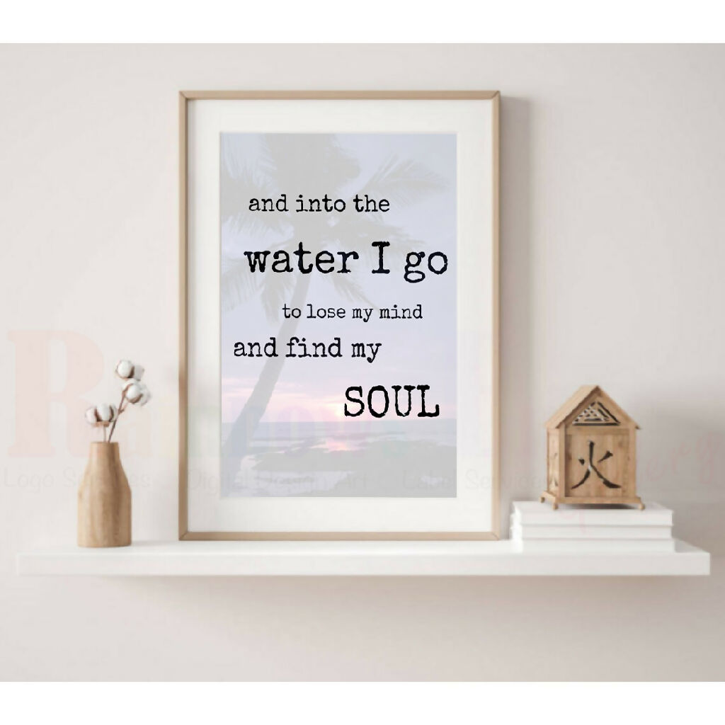 "and into the water I go..." Word Art Print