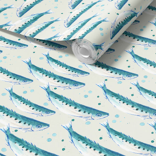 Swimming Sardines Coastal Wallpaper: Available in Five Colours