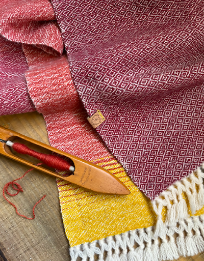 Graduating Sunset Scarf - Gold to Burgundy 5