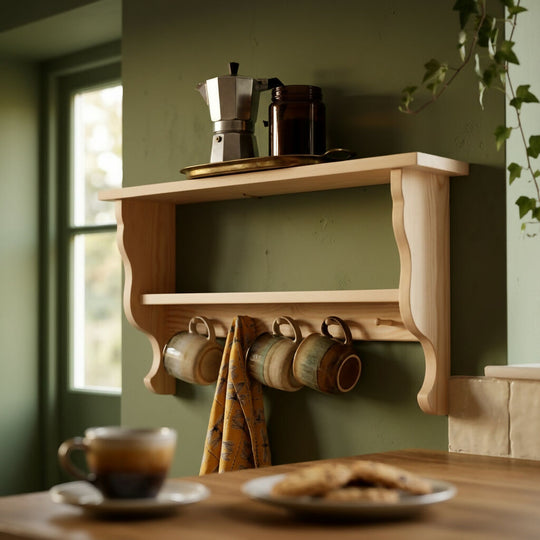 Isla Solid Pine Shelf With Small Pegs