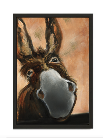 Limited Edition Embellished Canvas Print of Derek the Donkey