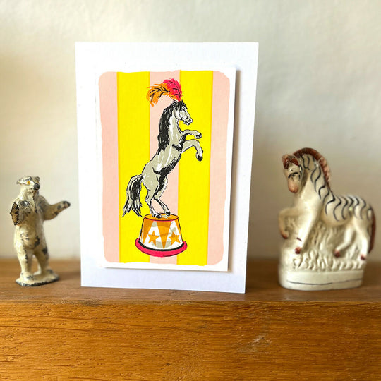 Circus Horse Hand Screenprinted Card