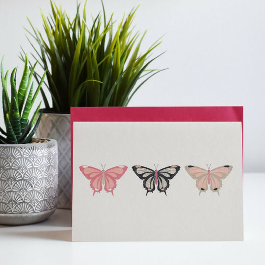 Butterfly Greeting Card in Pink