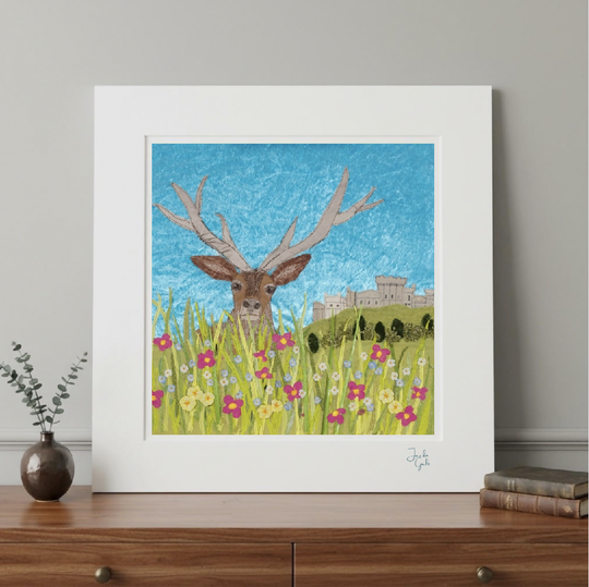 Red Deer At Windsor Castle - Fine Art Mounted Print