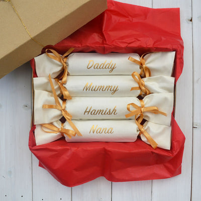 cream fabric crackers