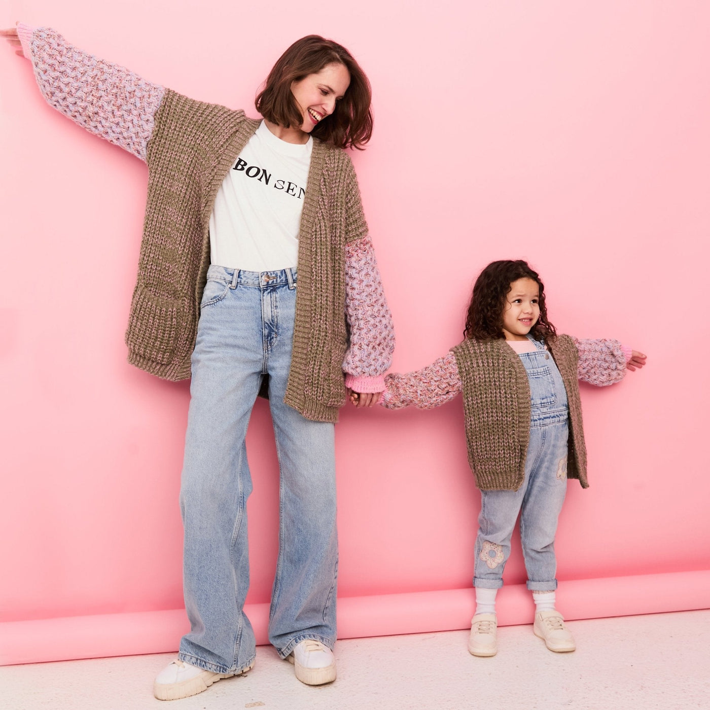 Madison Mini Me Oversized Balloon Sleeve Kids Cardigan