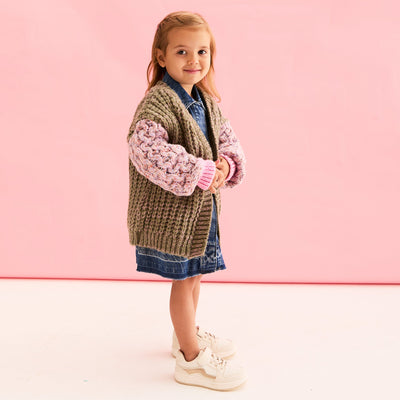 Madison Mini Me Oversized Balloon Sleeve Kids Cardigan