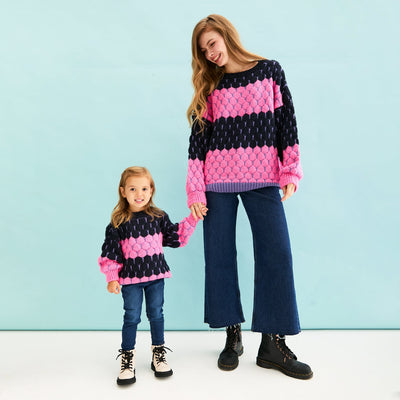 Marissa Mini Me Bubble Stitch Stripe Kids Jumper