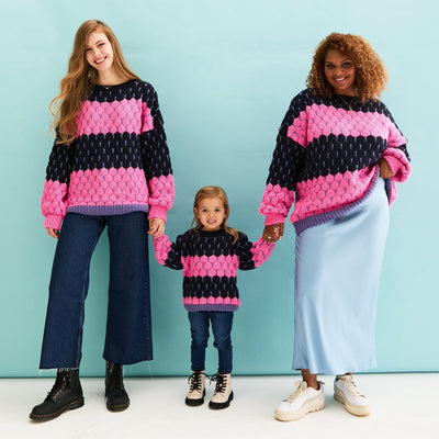 Marissa Mini Me Bubble Stitch Stripe Kids Jumper